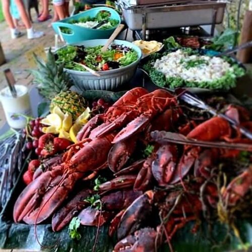 a table full of food 